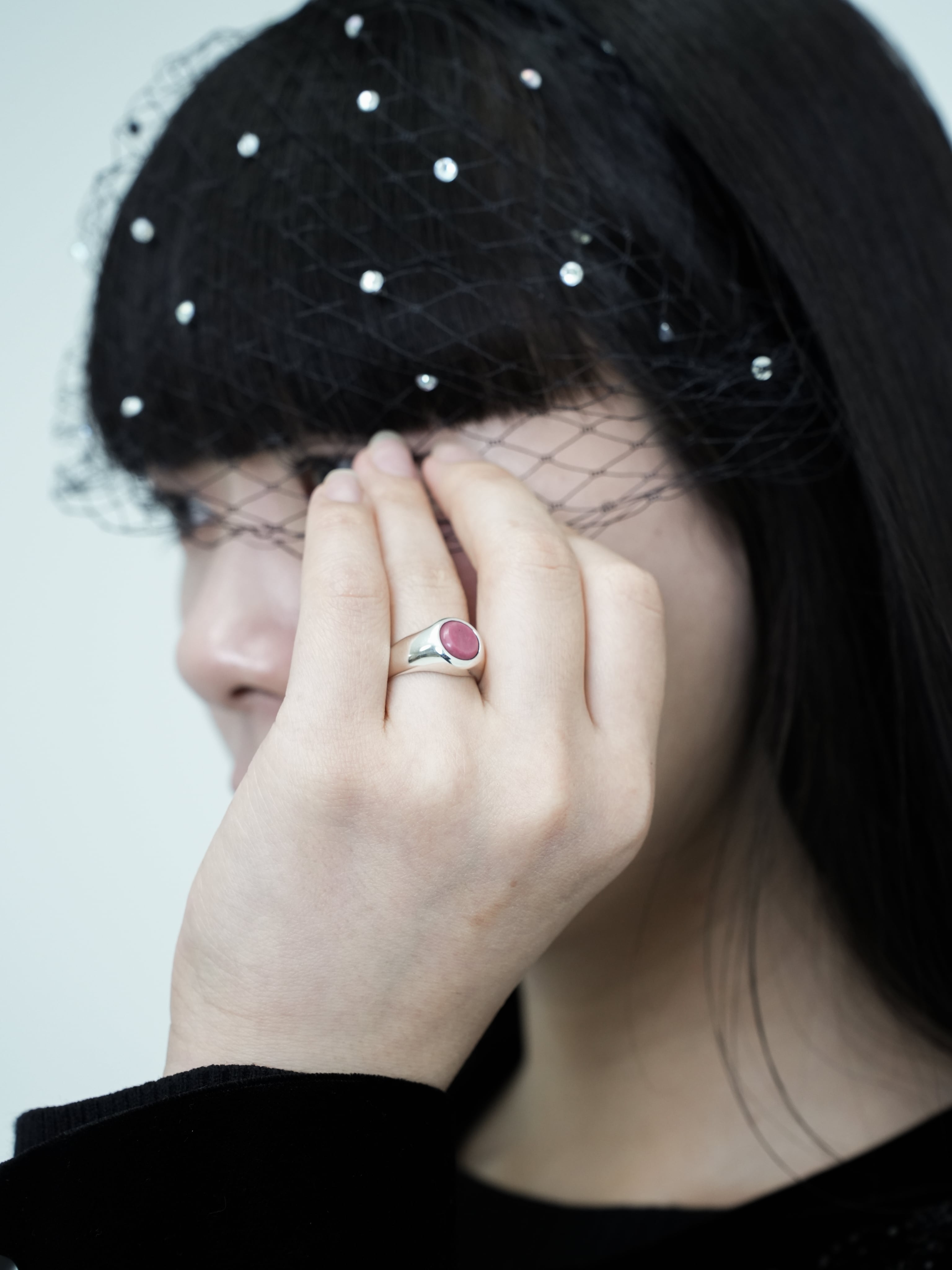 Rhodonite stone ring【受注品】