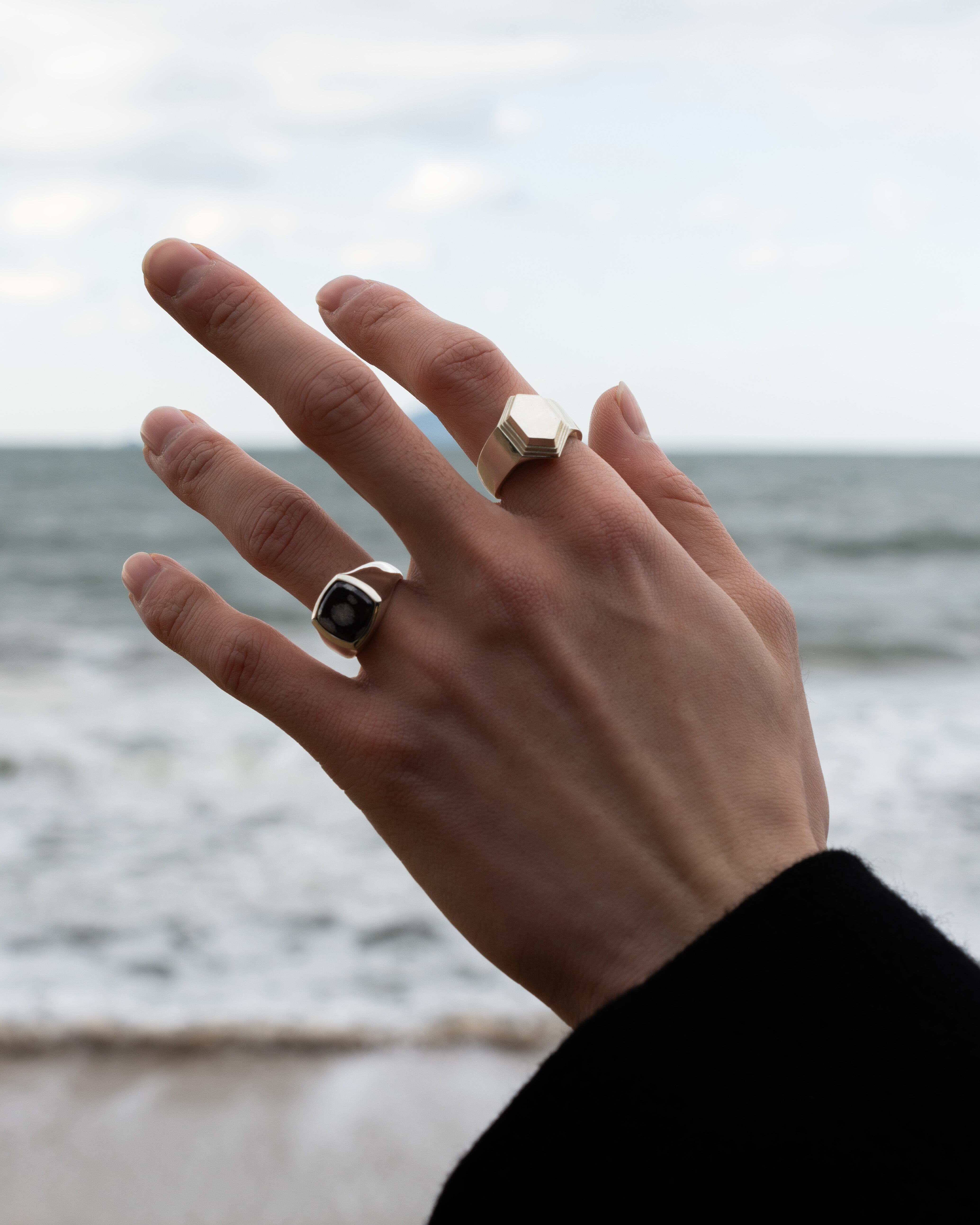 Snowflake stone ring【受注品】
