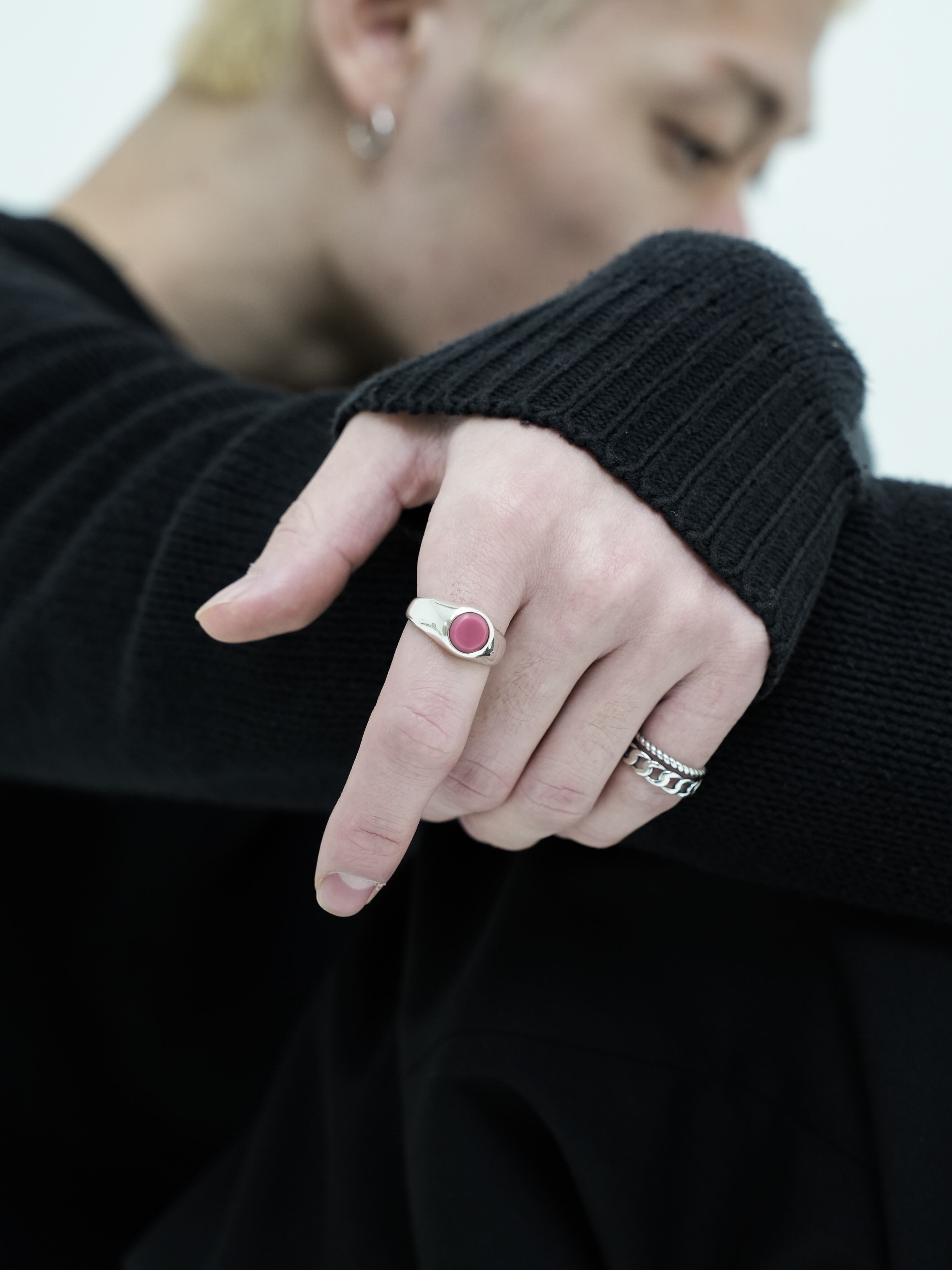 Rhodonite stone ring【受注品】