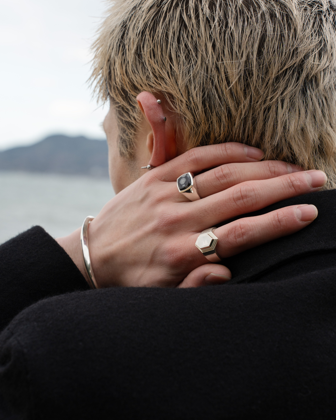 Snowflake stone ring【受注品】