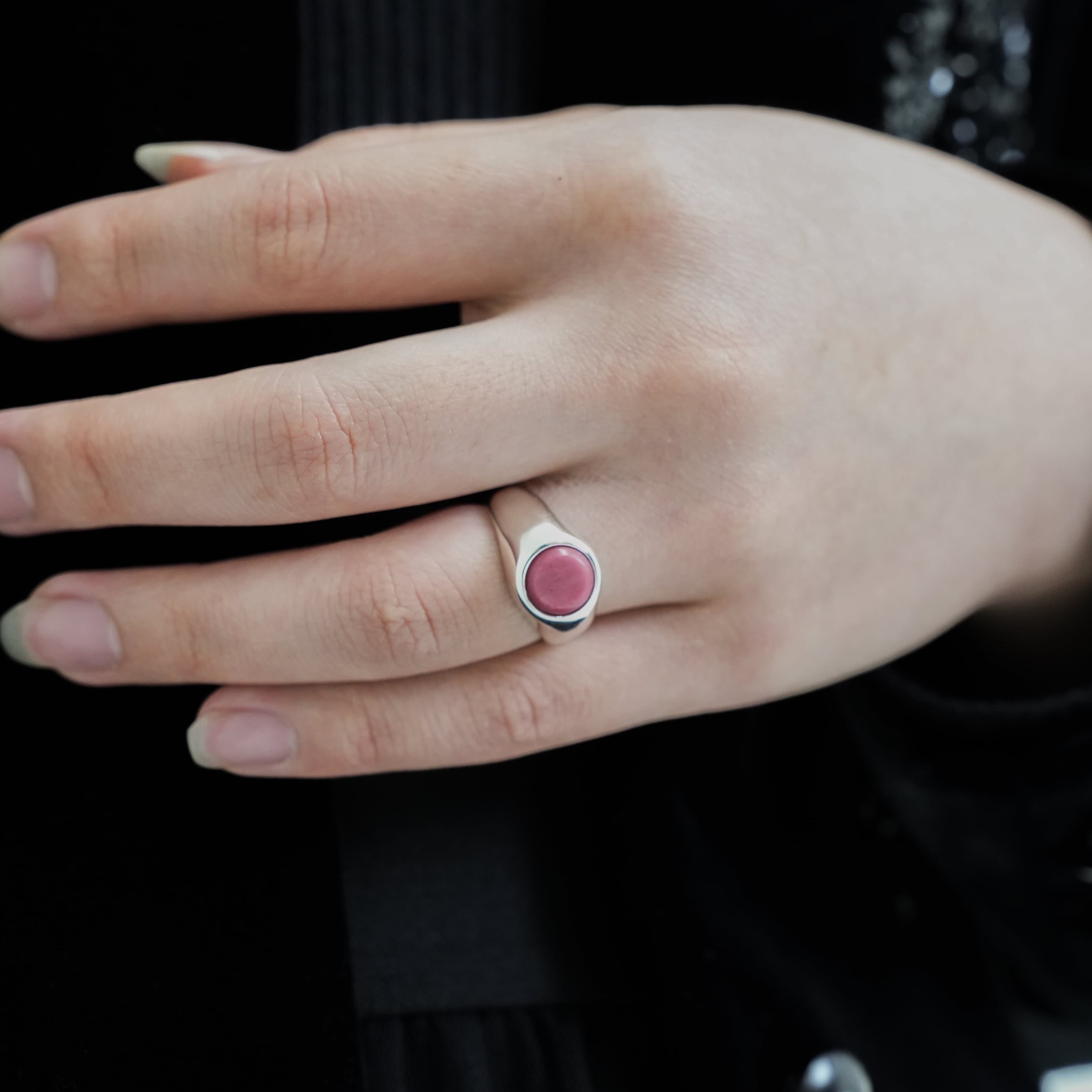 Rhodonite stone ring【受注品】