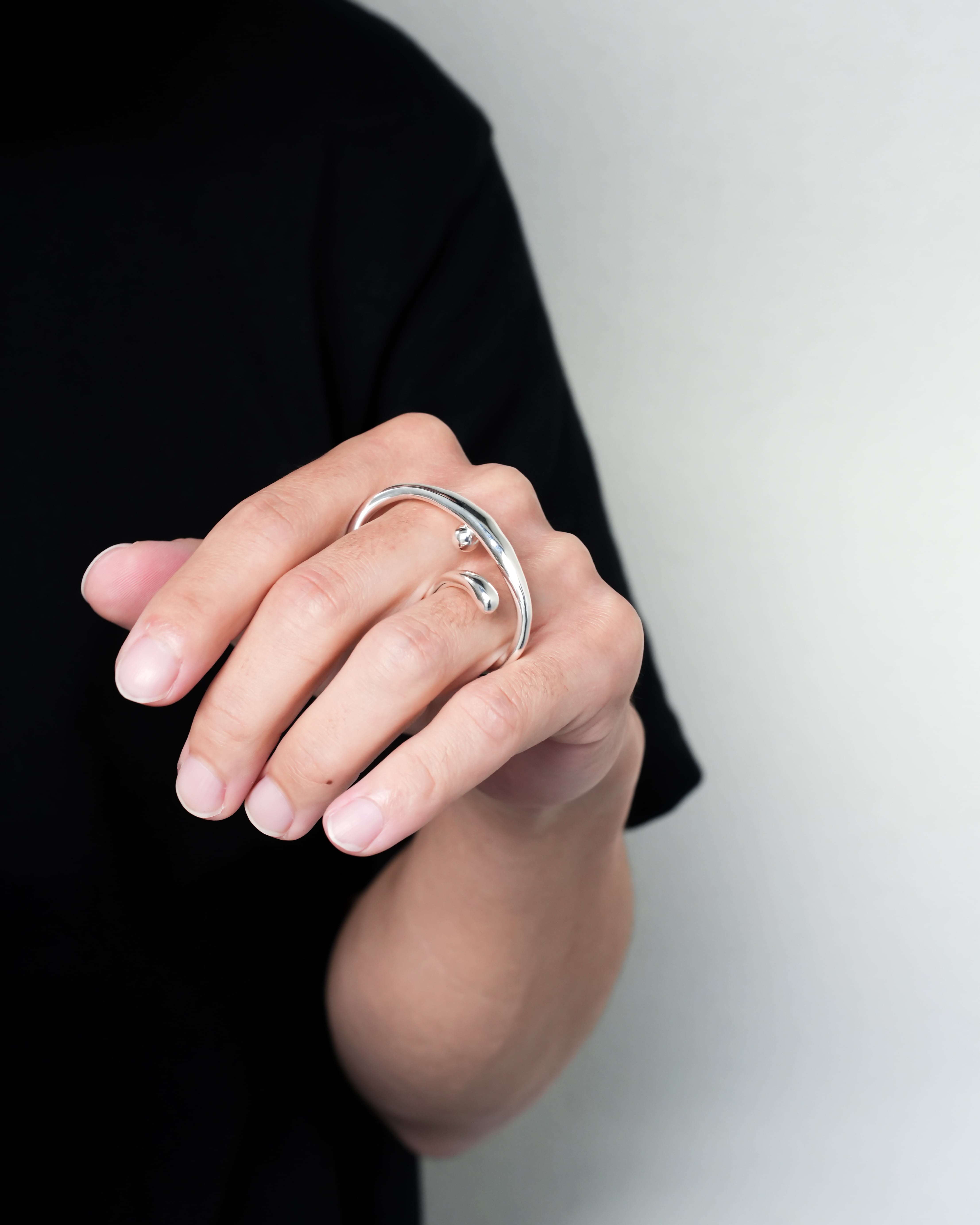 Yin yang wave ring【受注品】