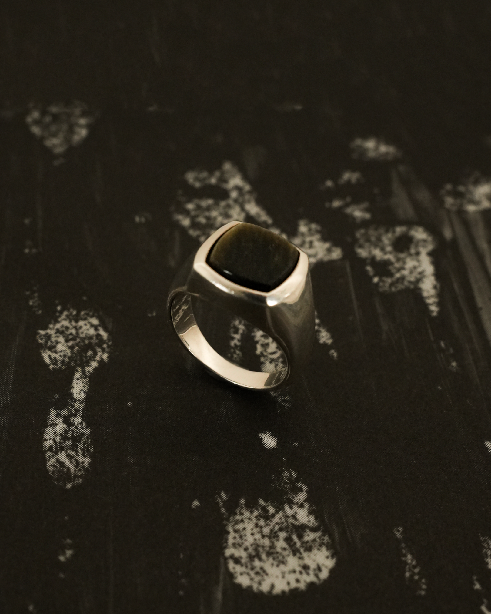 gold obsidian ring【受注品】
