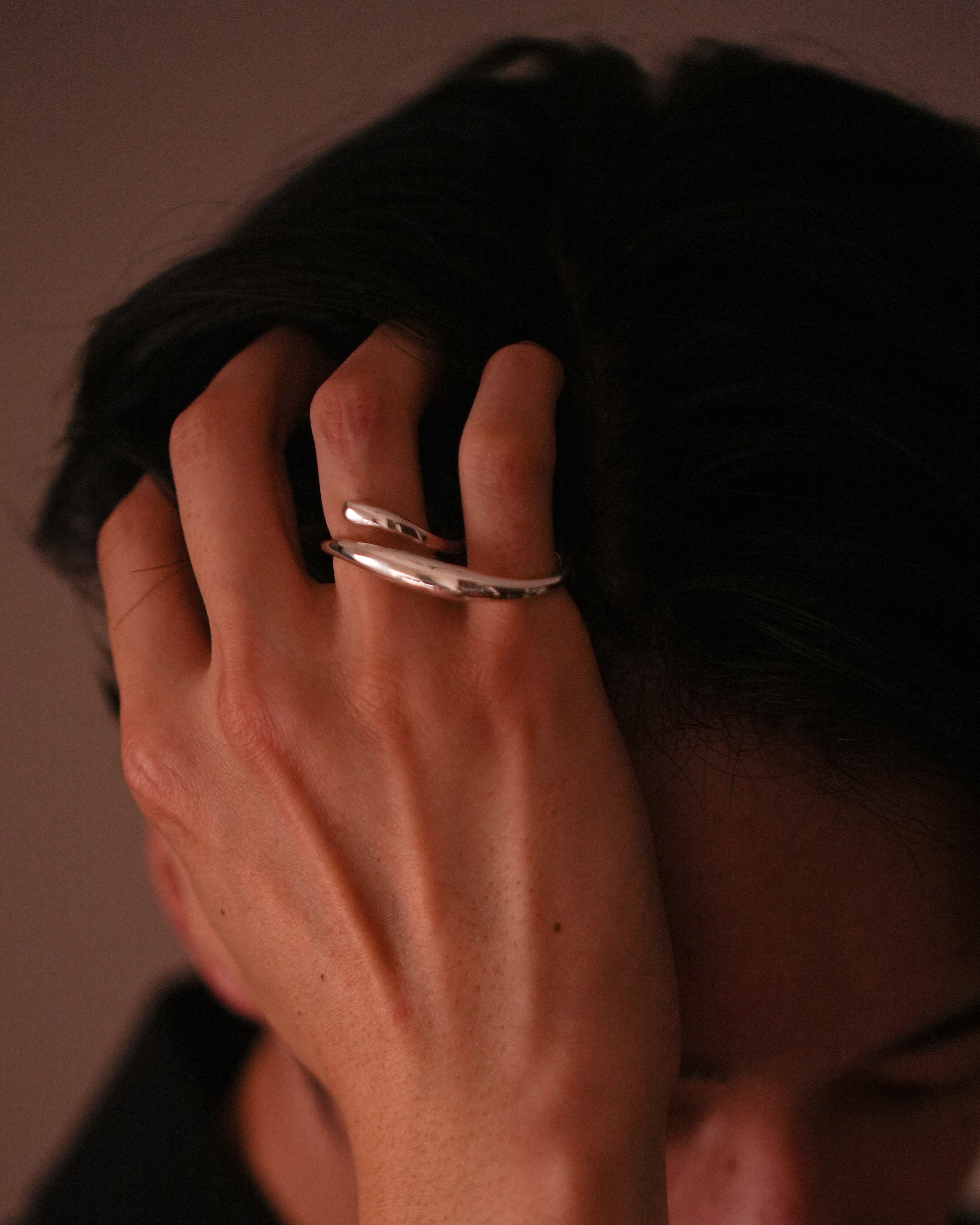 Yin yang wave ring【受注品】