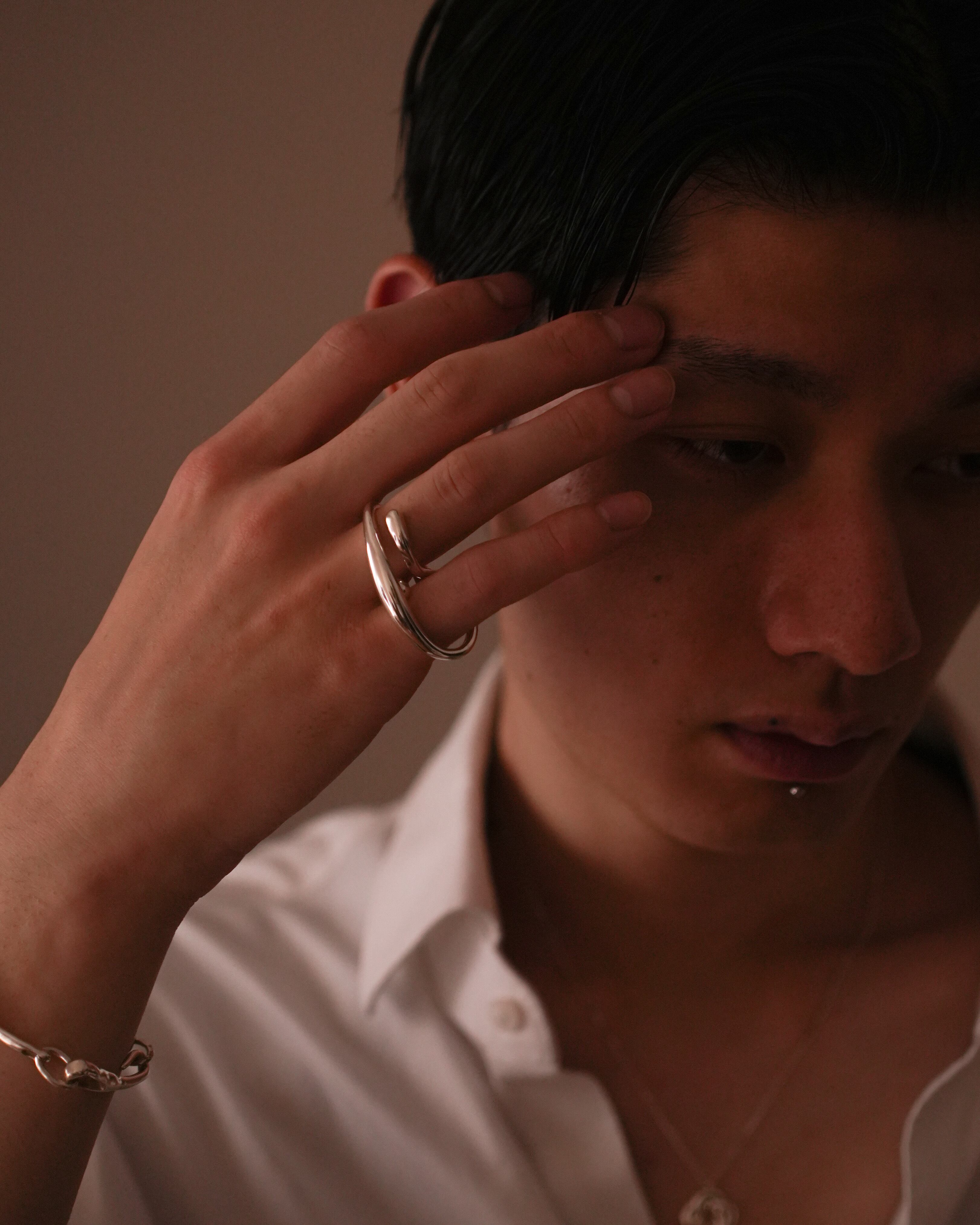 Yin yang wave ring【受注品】