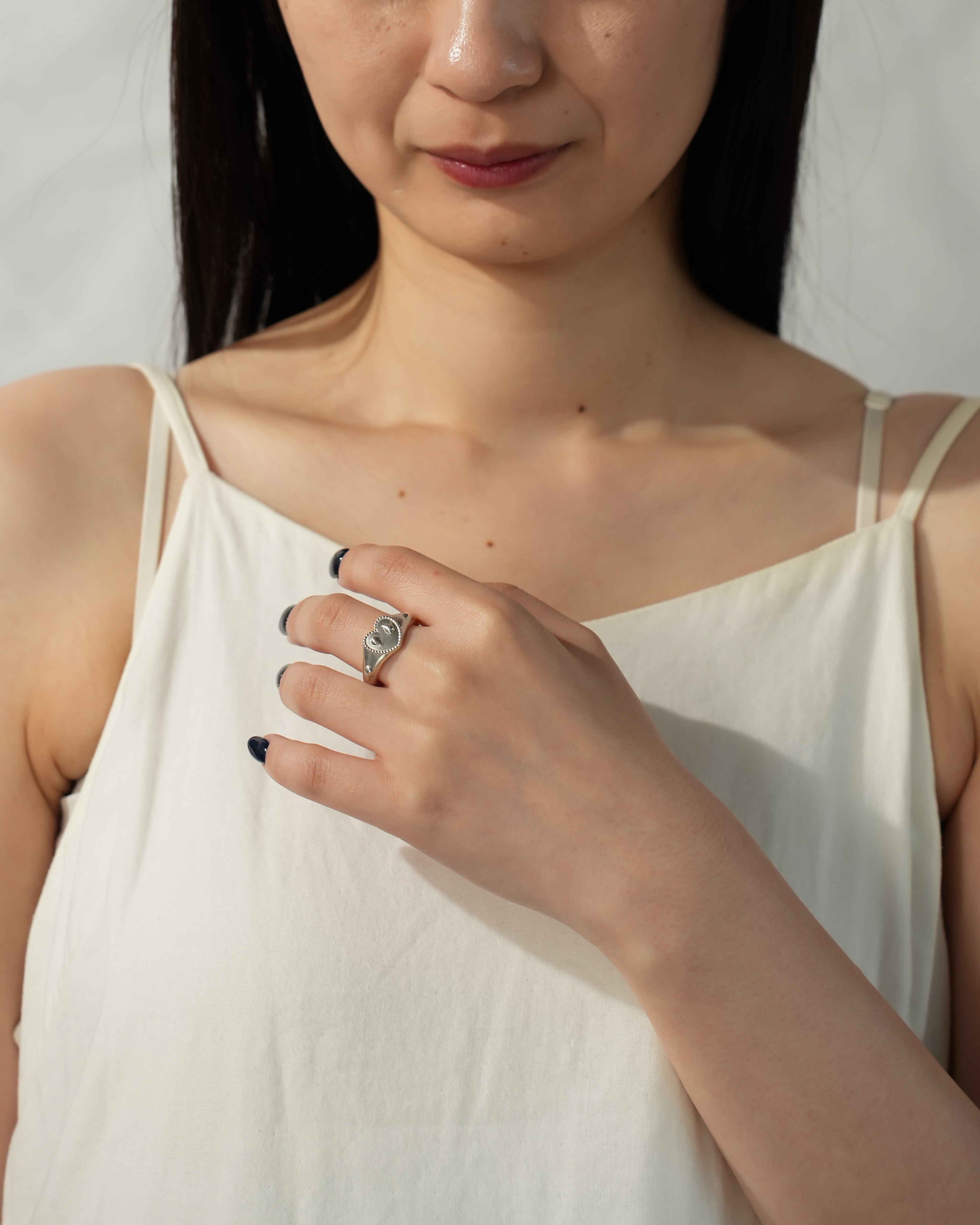 Heart & tears ring【受注品】