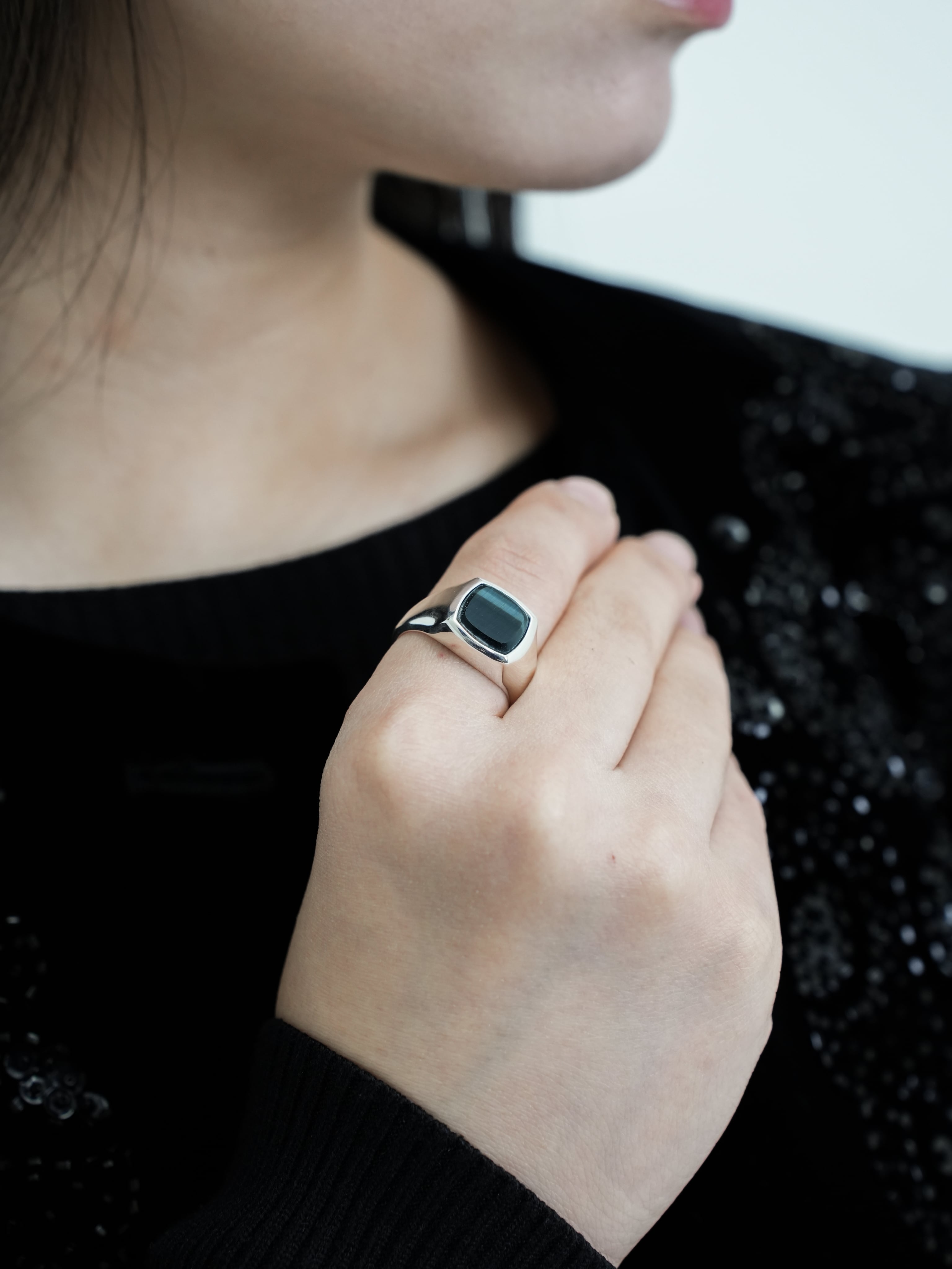 Blue Tiger Eye ring【受注品】