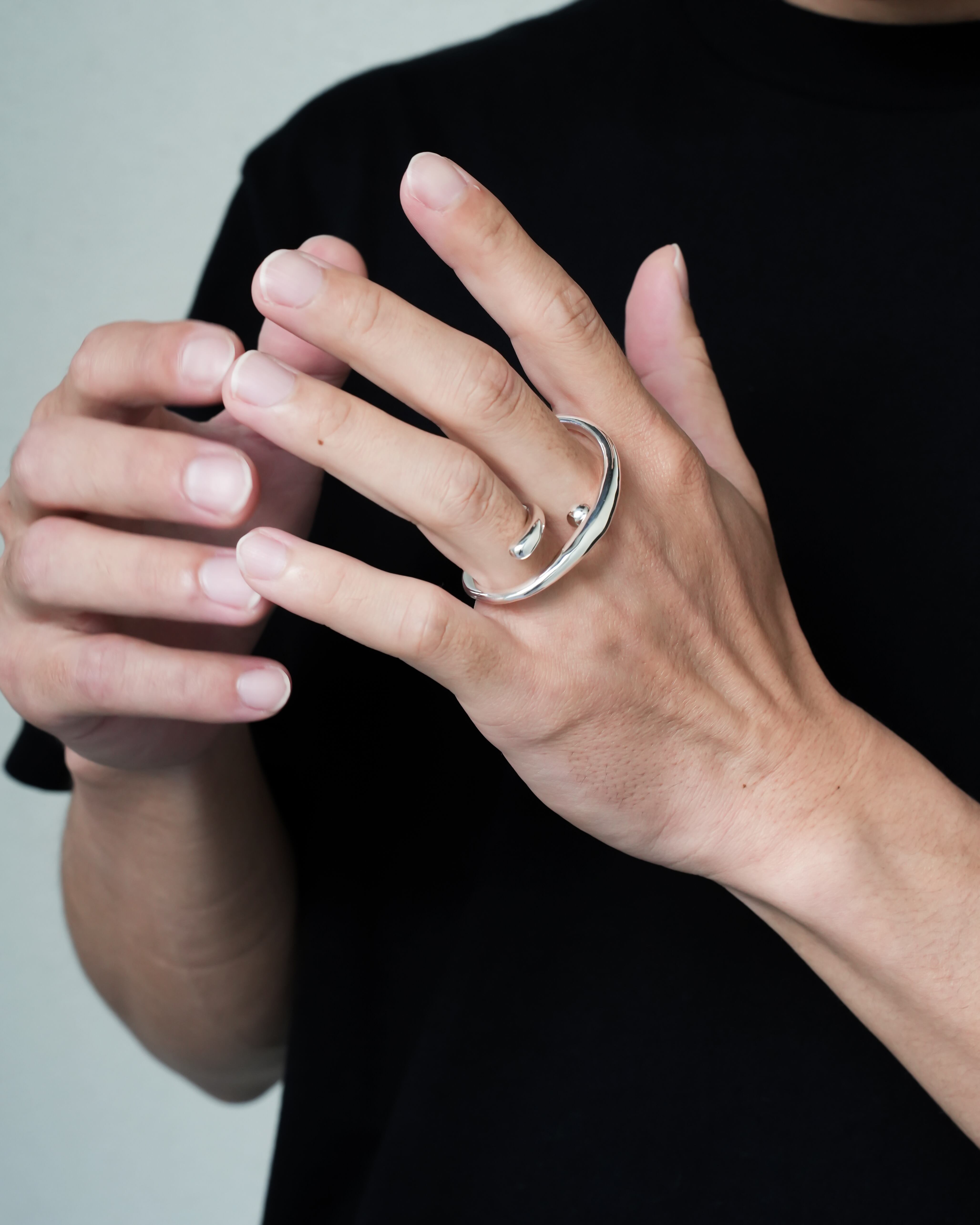 Yin yang wave ring【受注品】