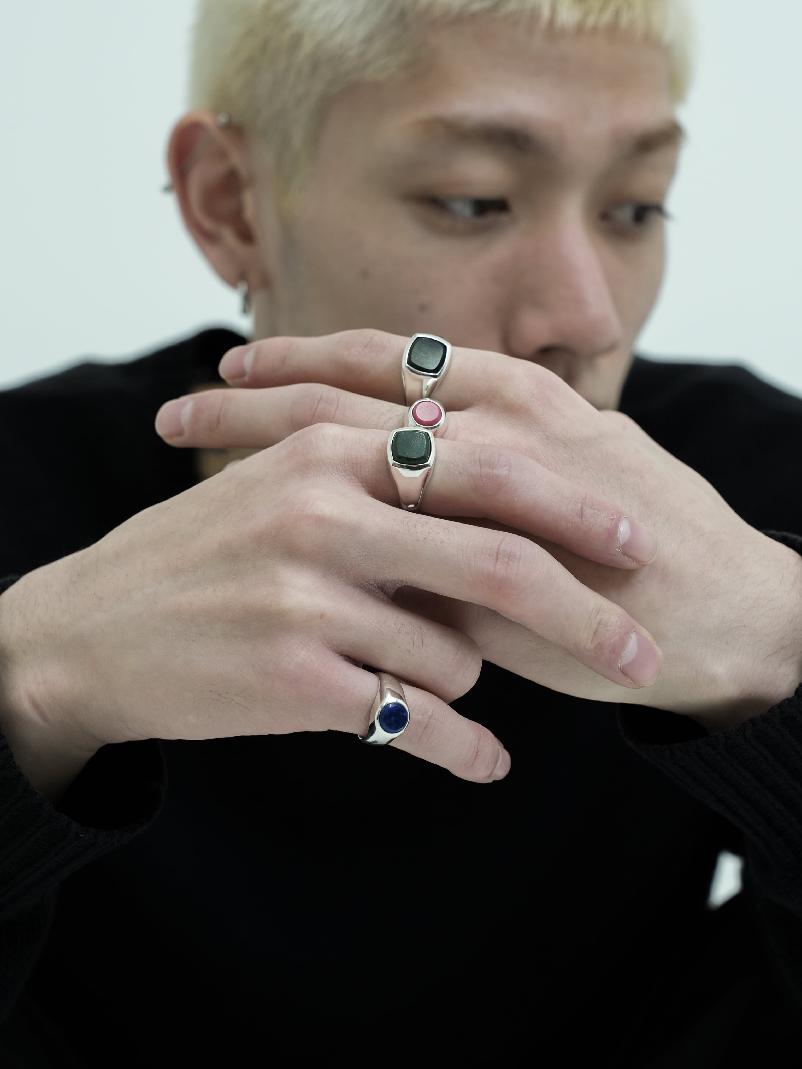 Rhodonite stone ring【受注品】